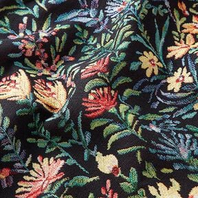 Decor Fabric Tapestry Fabric Small flowers – black, 