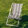 Outdoor Deckchair fabric Longitudinal stripes 44 cm – light brown/light grey,  thumbnail number 4