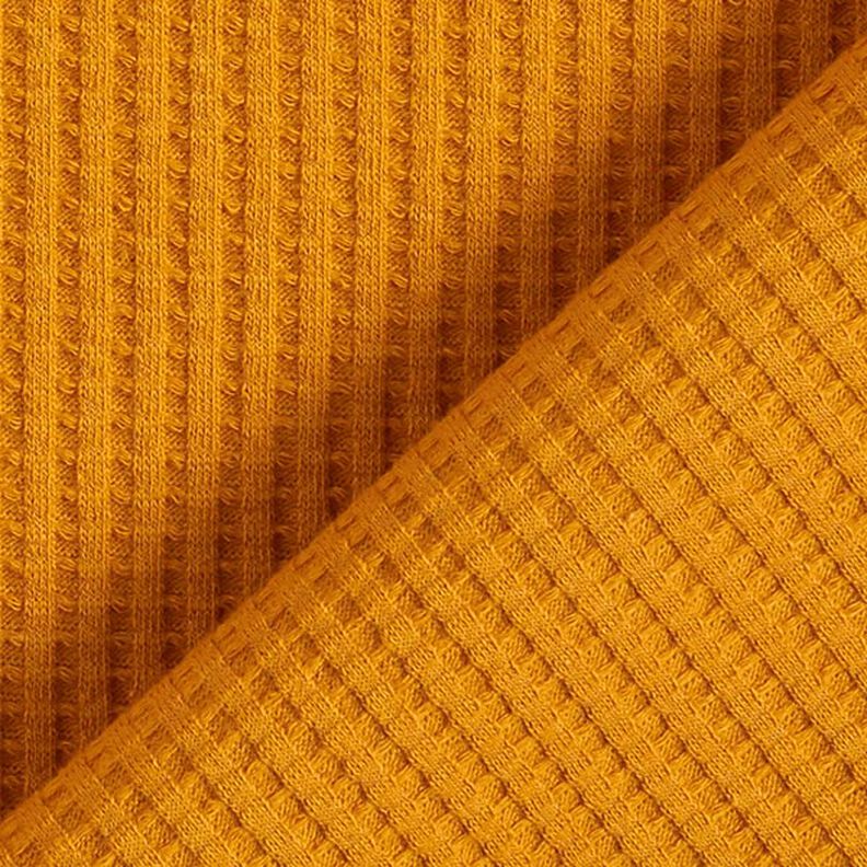 Cotton waffle jersey Plain – curry yellow yellow,  image number 3
