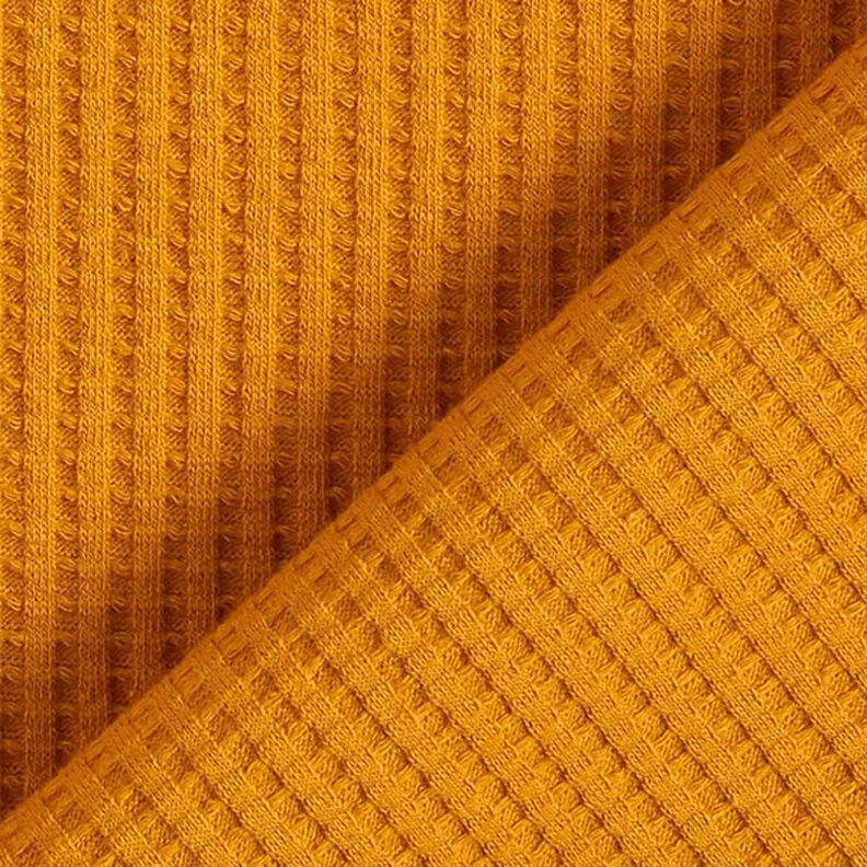 Cotton waffle jersey Plain – curry yellow yellow,  image number 3