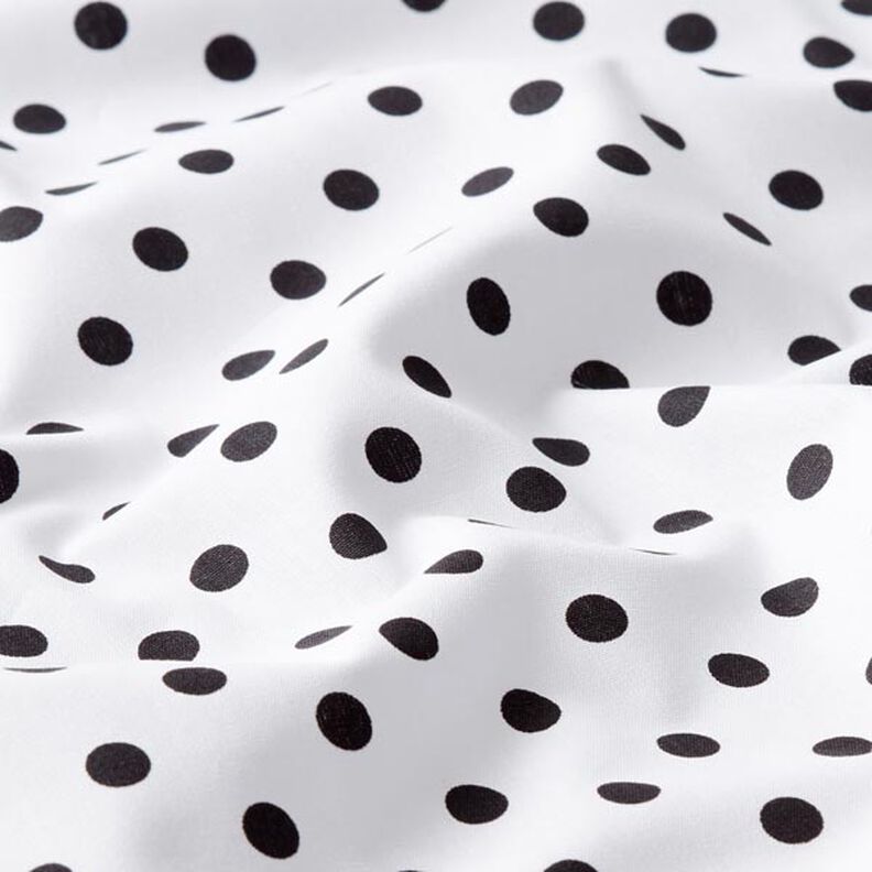 Cotton Poplin Large Dots – white/black,  image number 2