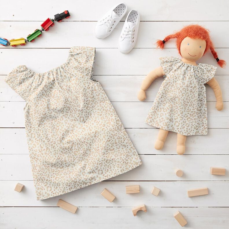 Ribbed Jersey delicate leopard print Digital Print &ndash; white,  image number 6