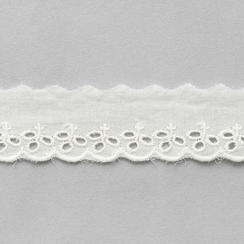 Scalloped Leafy Lace Trim [ 30 mm ] – offwhite,  image number 2