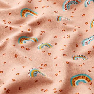 Cotton Jersey leopard print rainbow – apricot, 