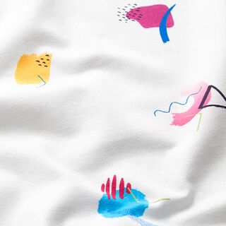 Abstract Shapes Cotton Jersey | DIY Eule – white, 
