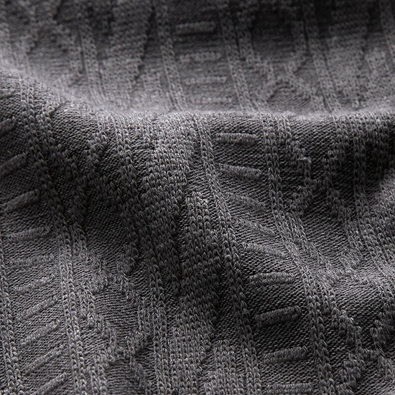 Jacquard Jersey decorated stripes cotton blend – dark grey,  image number 2