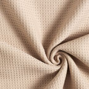 Towelling Fabric/Waffle Piqué Plain – light taupe, 