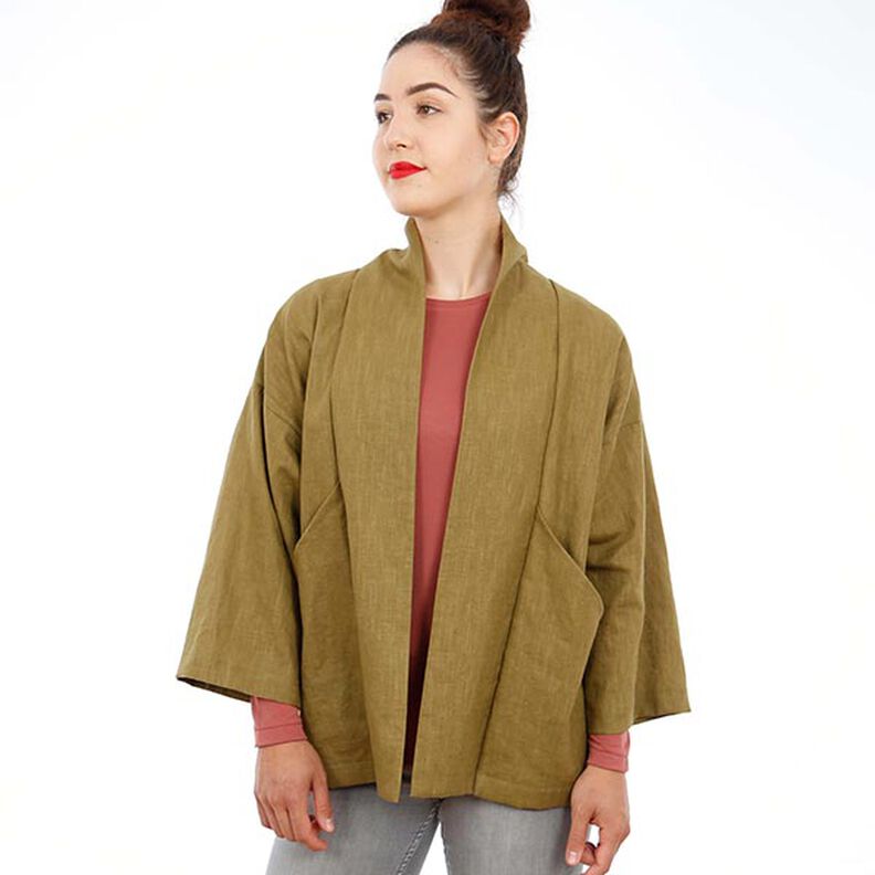 WOMAN SINA - kimono jacket with slanted pockets, Studio Schnittreif  | XS -  XXL,  image number 2
