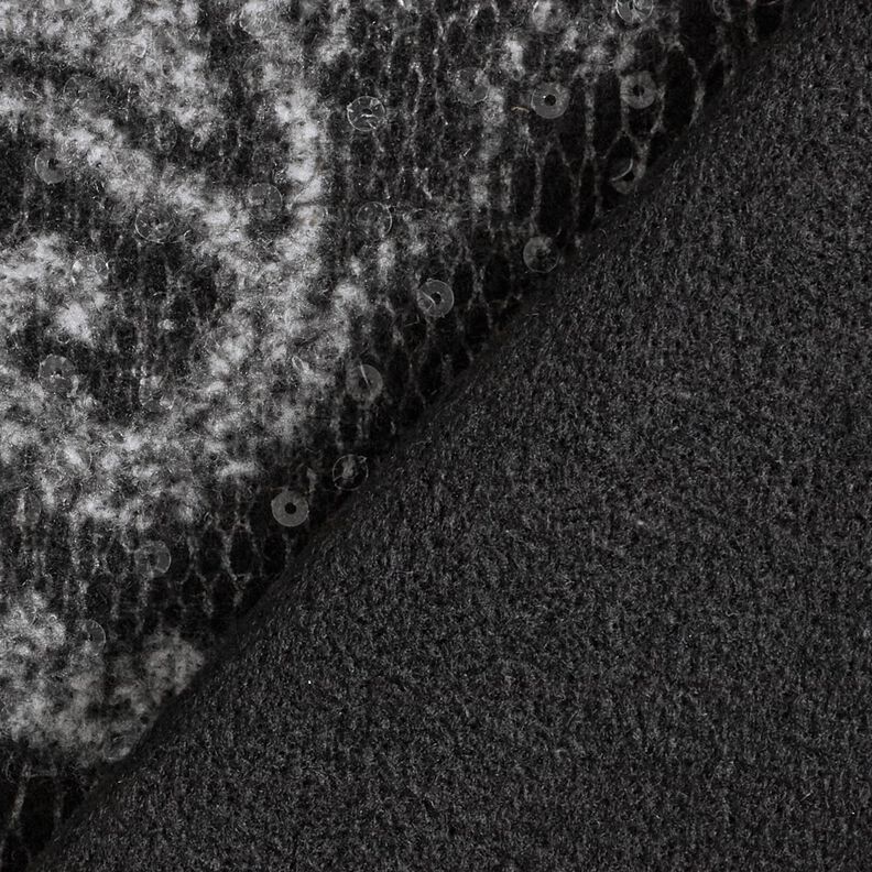 Coating fabric paisley and sequins – anthracite/light grey,  image number 3