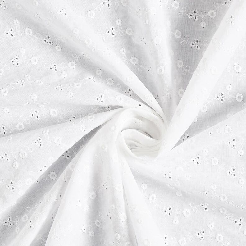 Cotton Batiste Broderie Anglaise Little flowers – white,  image number 5