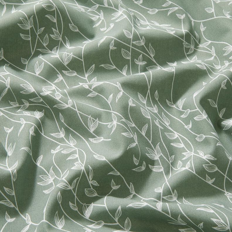 Cotton Poplin Leafy Vines – reed,  image number 2