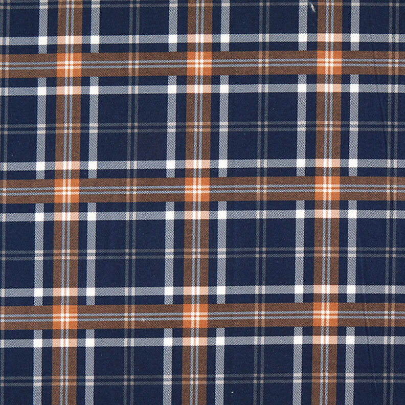 Cotton Flannel Check Print | by Poppy – navy blue/fawn,  image number 1