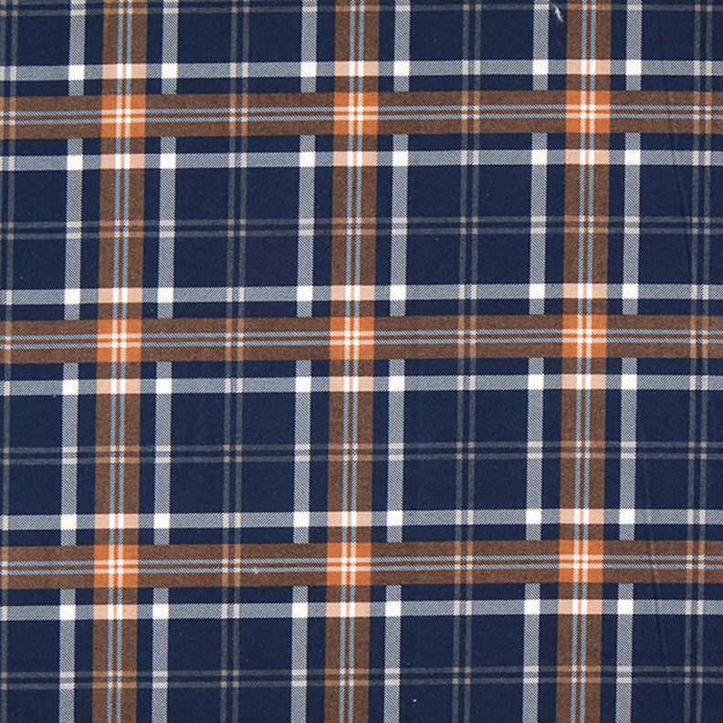 Cotton Flannel Check Print | by Poppy – navy blue/fawn,  image number 1