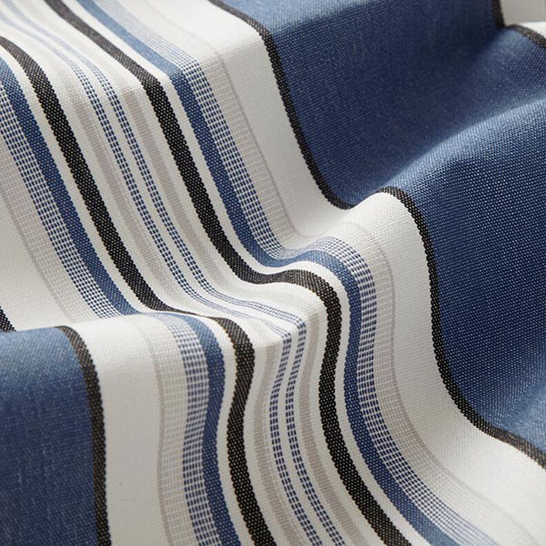 Awning Fabric Wide and Narrow Stripes – denim blue/white,  image number 2
