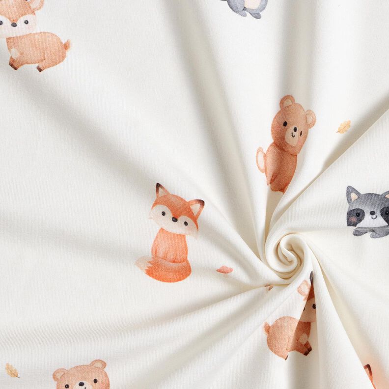 GOTS Cotton Jersey Baby Animals Digital Print – ivory, image number 3