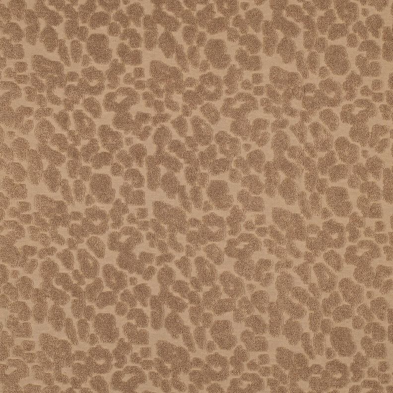 Towelling Fabric Stretch leopard print  – light brown,  image number 1