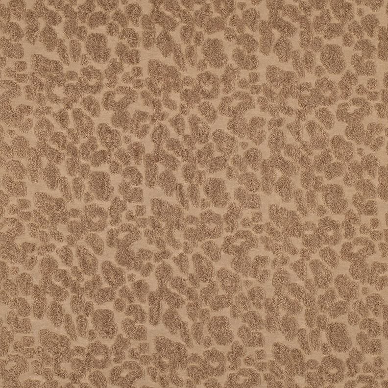Towelling Fabric Stretch leopard print – light brown, image number 1