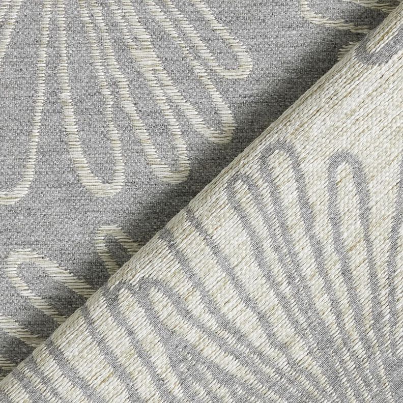 Decor Fabric Jacquard Leaf contours – grey, image number 4