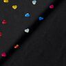 Foil jersey, colourful shimmering hearts &ndash; black,  thumbnail number 3