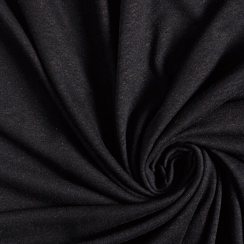 Viscose linen blend fine knit – black,  image number 1