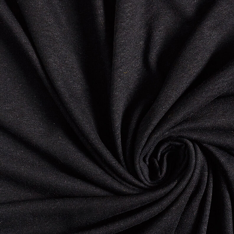 Viscose linen blend fine knit – black, image number 1
