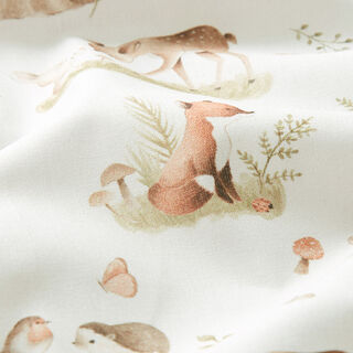 Poplin Sweet Woodland Animals Digital Print – offwhite, 
