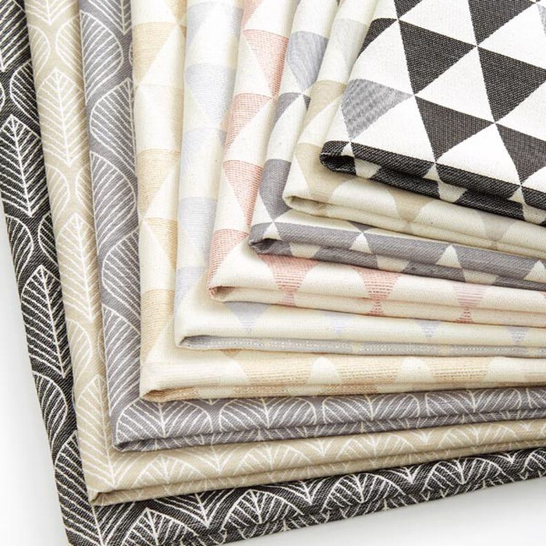 Decor Fabric Jacquard Leaves – anthracite, image number 3