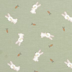Bamboo Cotton Jersey Rabbit and carrot – greige, 