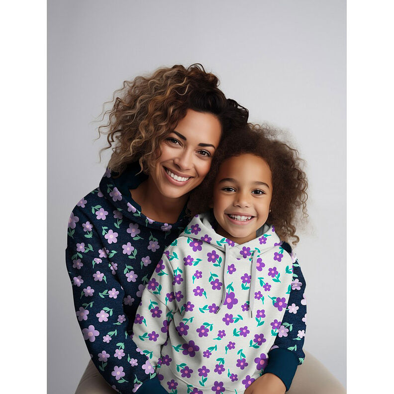 Sweatshirt Fabric Flowers | by Poppy – anthracite/mauve,  image number 7