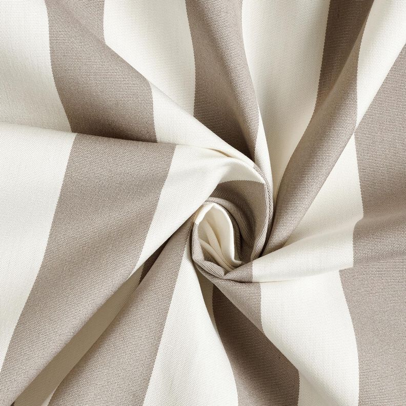 Outdoor Fabric Canvas Block Stripes – silk grey/ivory,  image number 3