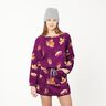 French terry golden autumn leaves | Glitzerpüppi – grape/gold,  thumbnail number 6
