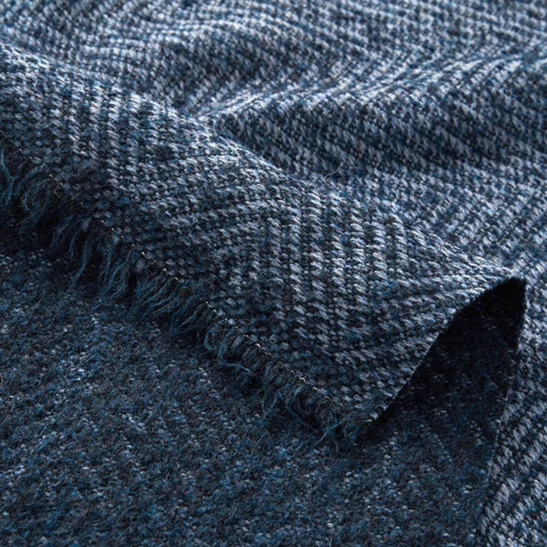 Zigzag Wool Blend Coating Fabric – navy blue,  image number 5