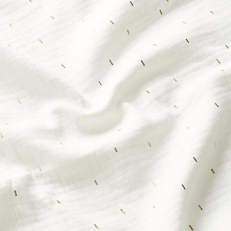 Rectangle Foil Print Muslin | by Poppy – offwhite,  image number 2