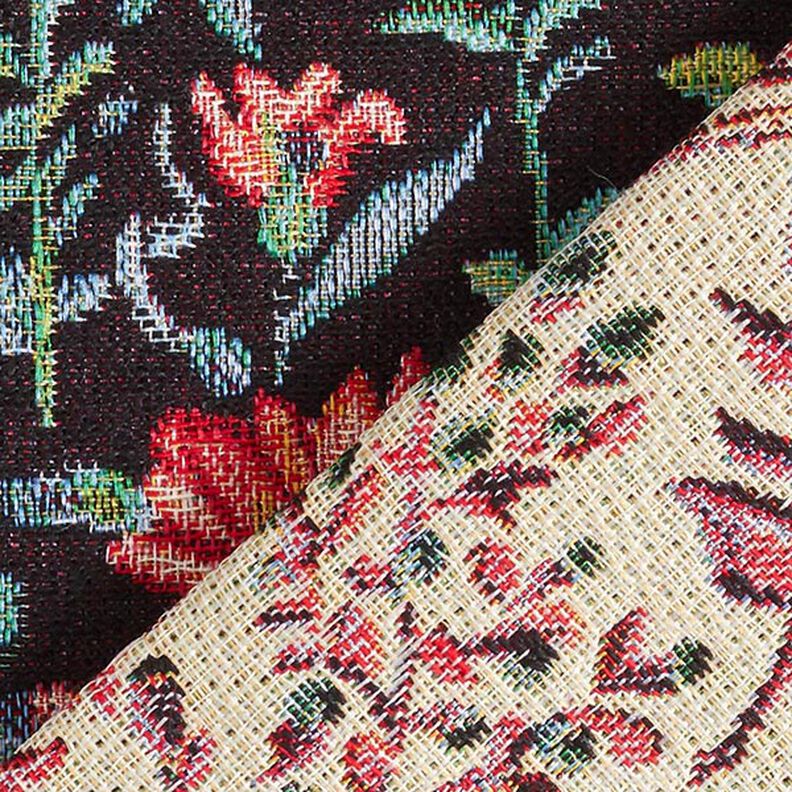 Decor Fabric Tapestry Fabric Small flowers – black,  image number 5