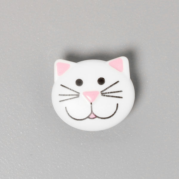 Plastic Button, Cat's Head,  image number 1
