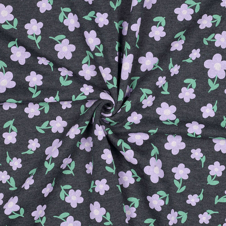 Sweatshirt Fabric Flowers | by Poppy – anthracite/mauve,  image number 3