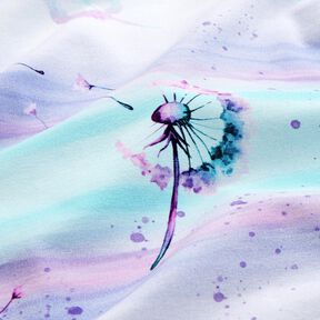 Cotton Jersey Watercolour Dandelion Clocks | Glitzerp&uuml;ppi  &ndash; red lilac/baby blue, 