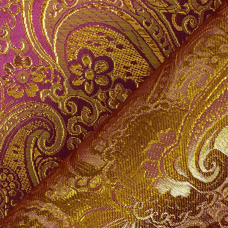 Garment jacquard, metallic paisley – lilac/gold,  image number 5