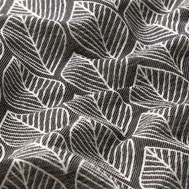 Decor Fabric Jacquard Leaves – anthracite, image number 2