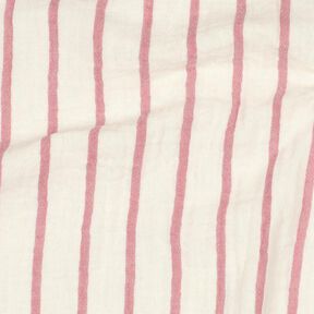Double Gauze/Muslin yarn-dyed stripes  | Poppy Fabrics – pastel violet/offwhite, 
