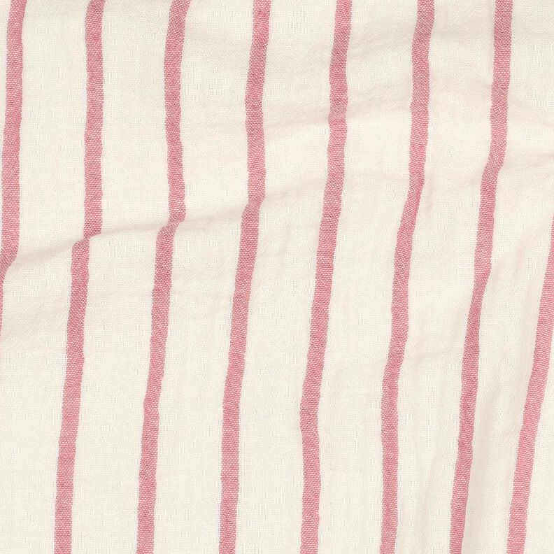 Double Gauze/Muslin yarn-dyed stripes  | Poppy Fabrics – pastel violet/offwhite,  image number 2