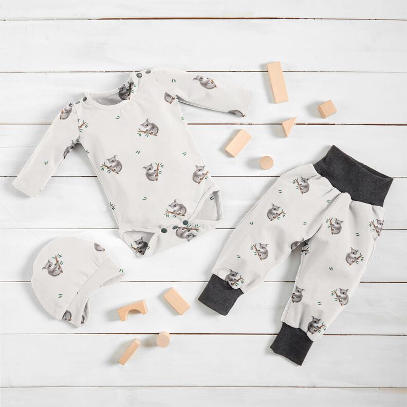 GOTS Cotton Jersey Koala Digital Print – ivory,  image number 6