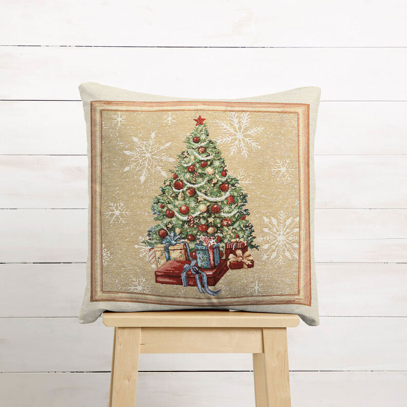 Decorative Panel Tapestry Fabric Fir Tree – carmine/light beige, image number 6