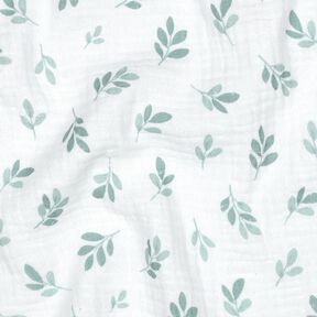 Double Gauze/Muslin branches | Poppy Fabrics – white/reed, 