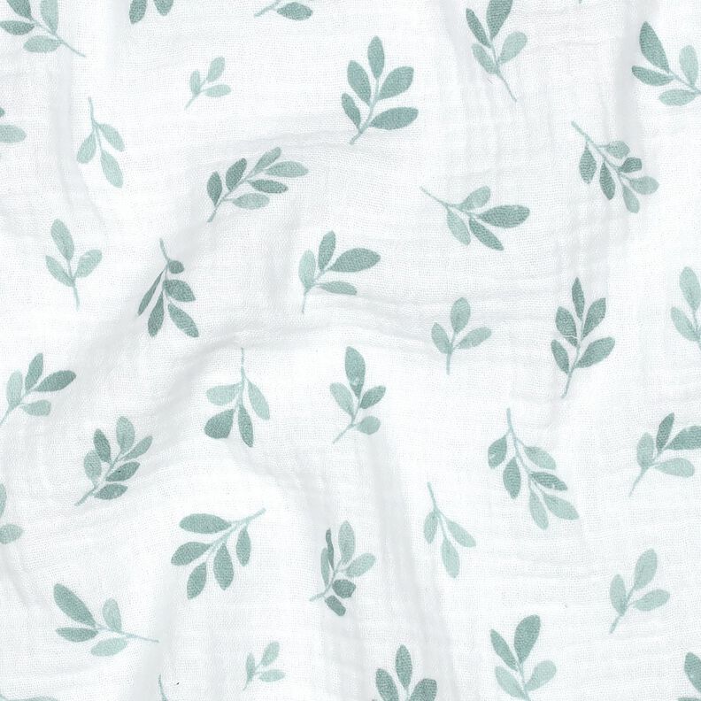 Double Gauze/Muslin branches | Poppy Fabrics – white/reed, image number 2