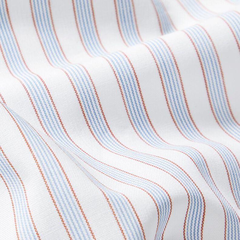 Bi-colour stripes cotton fabric – white/light blue,  image number 2