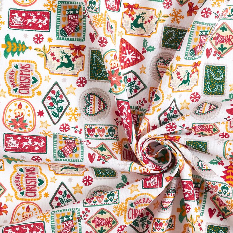 Cotton Poplin Christmas Pictures – white/carmine, image number 3