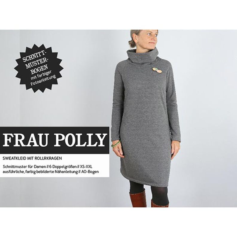 FRAU POLLY - cosy jumper dress with a polo neck, Studio Schnittreif  | XS -  XXL,  image number 1