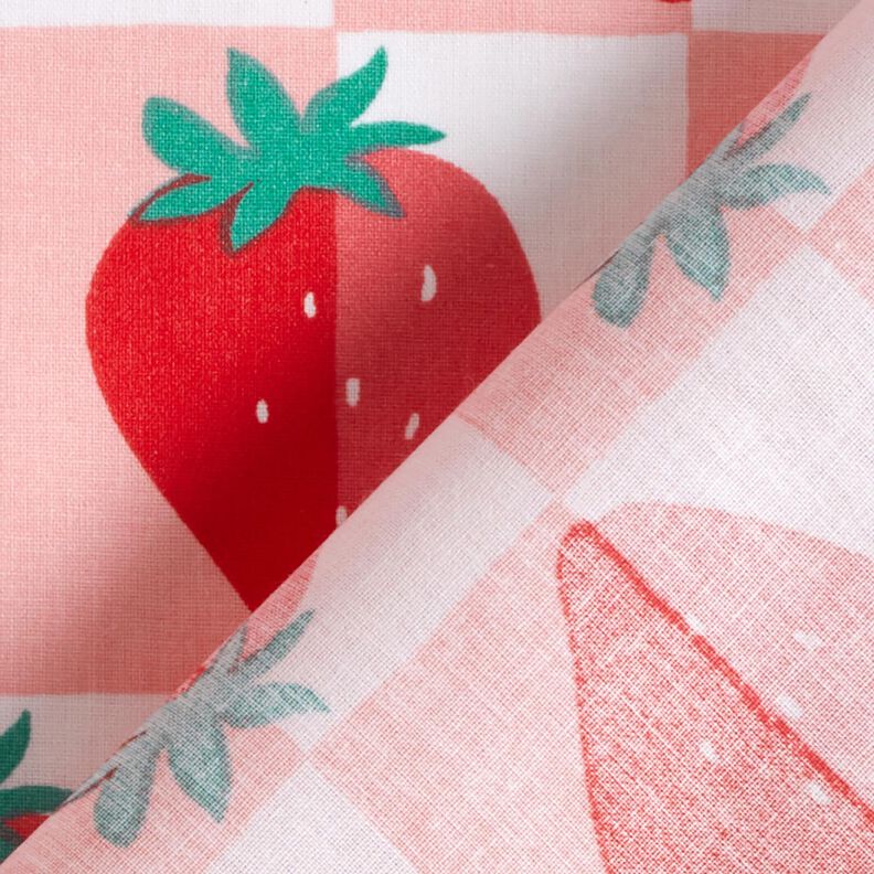 Coated Cotton strawberry checks – rosé/red,  image number 5