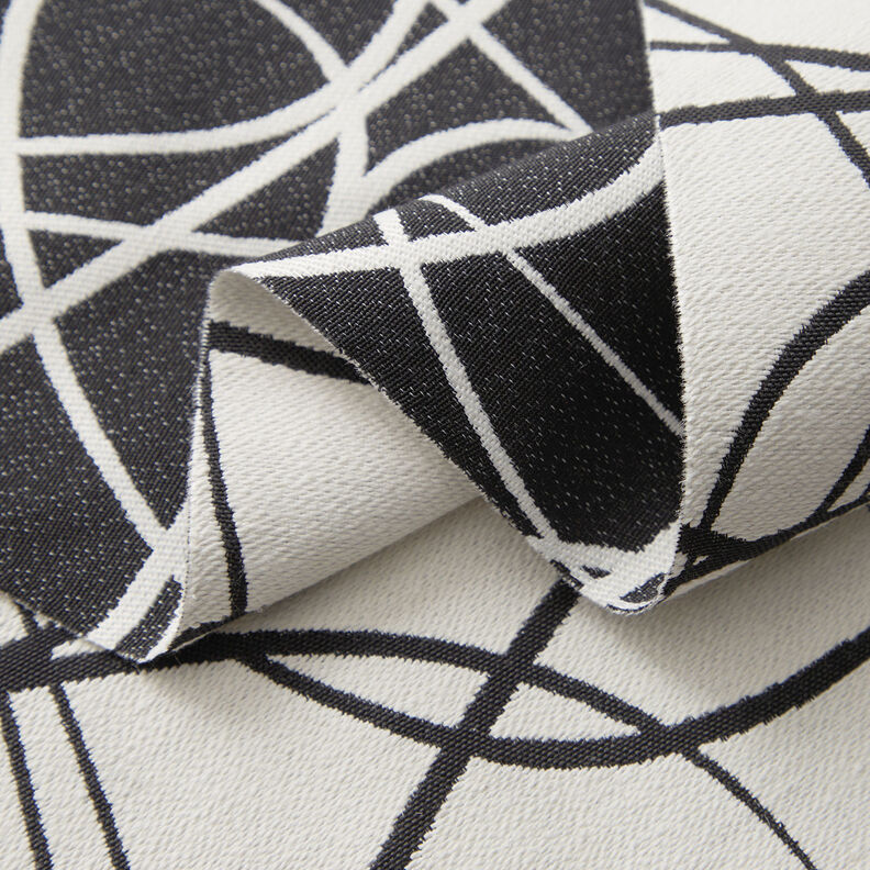 Decor Fabric Jacquard Abstract Lines – ivory/black,  image number 3